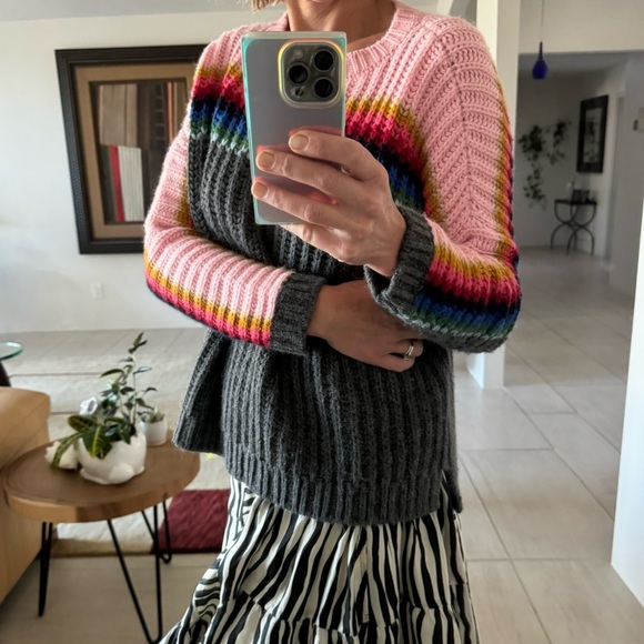 XIRENA Colorblock / Rainbow Apres Ski Sweater Relaxed Fit Size XS - Picture 10 of 10